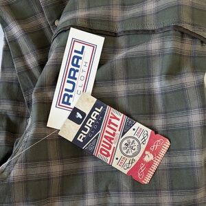 Rural Cloth Western Cut Plaid Snap Button-Up Shirt BRAND NEW - NEVER WORN
